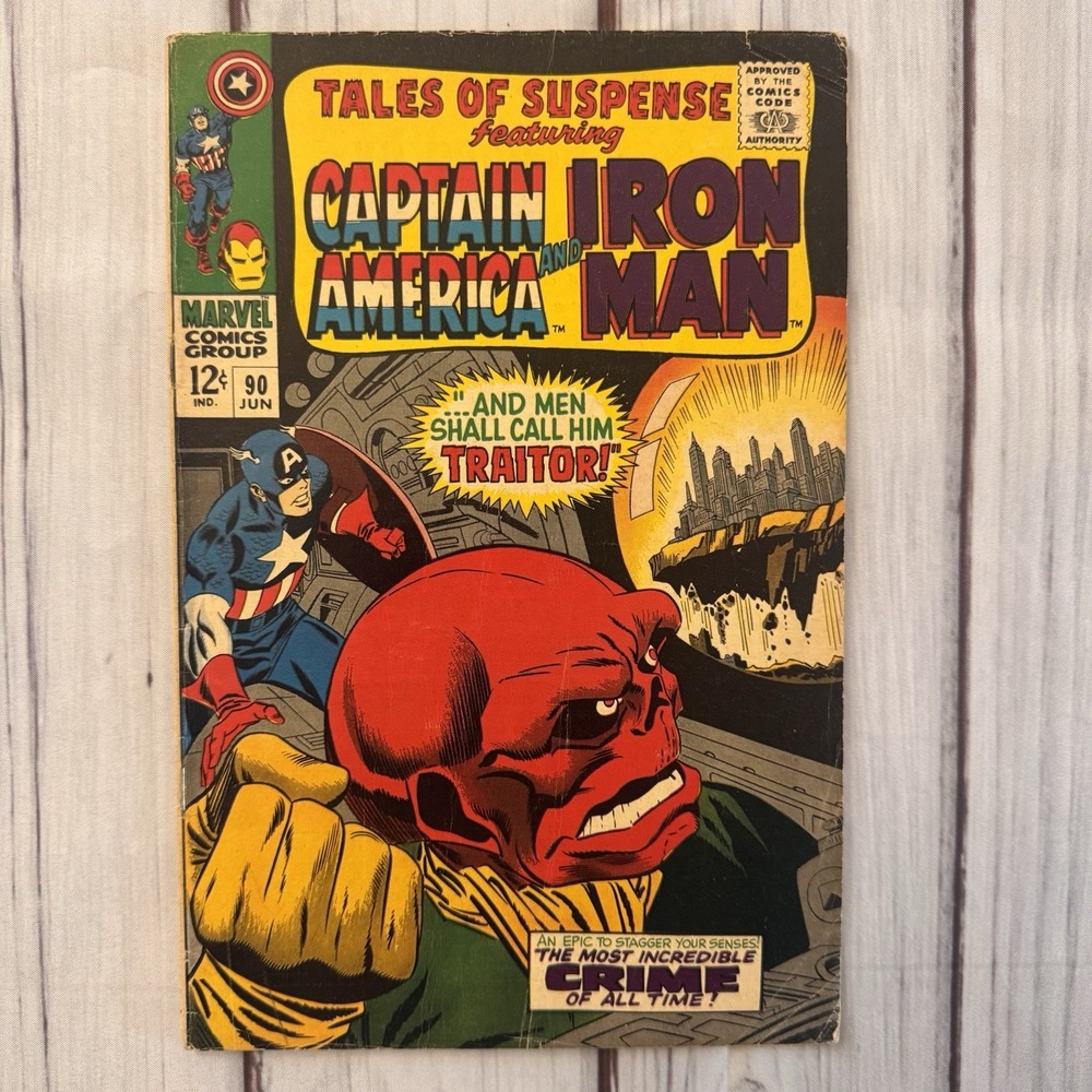 Tales‎ of Suspense #90 1967 Marvel Silver Age Captain America Red Skull Iron Man